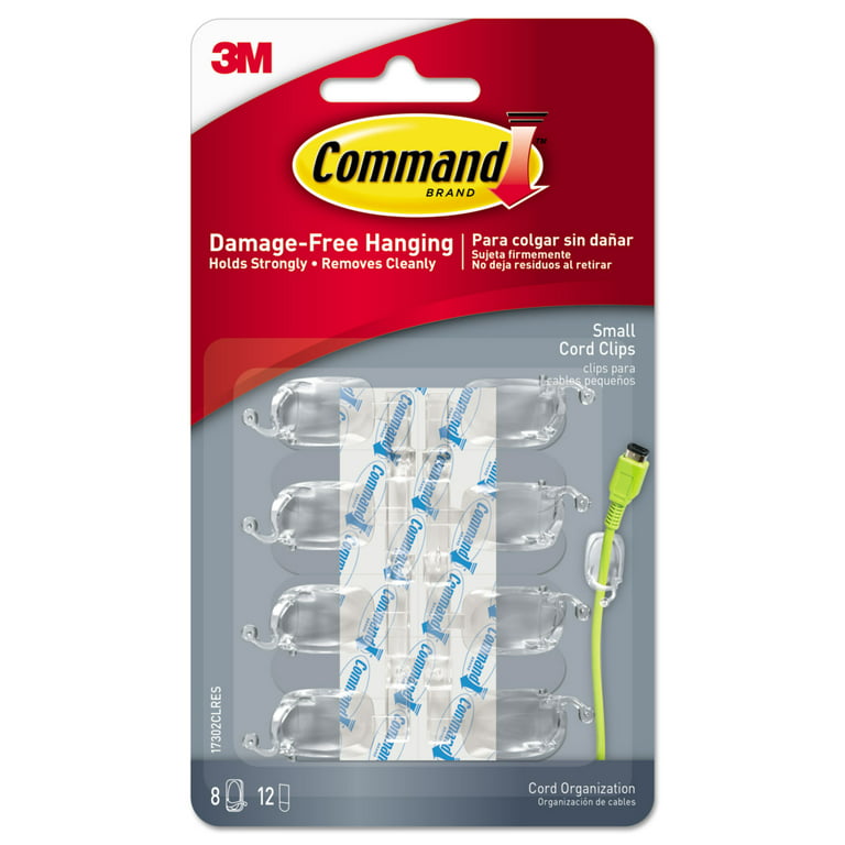 Command Small Cord Clips 24-Clip Clear 